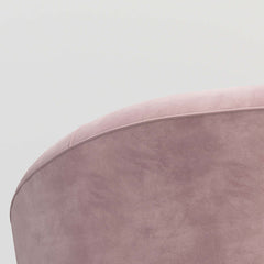 Pink velvet curved sofa with gold metal base, modern design, 63 inch length, includes toss pillow