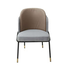 Pair of contemporary upholstered dining chairs in gray