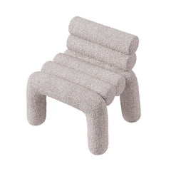 Beige Velvet Accent Chair Upholstery Horizontal Channeled for Living Room - Perfect addition to any sophisticated decor