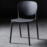 Modern Deep Gray Plastic Dining Chair Home Creative Stool Adult Armless Chair Set of 2