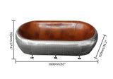 Aviator Loveseat Sofa Industrial Loveseat with Nailhead Trim Brown Faux Leather