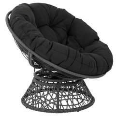 Elegant 40 inch papasan chair with 360-degree swivel base for versatile movement