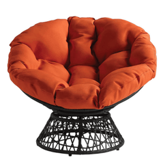 Premium tufted papasan chair with broad 40 inch design for spacious seating