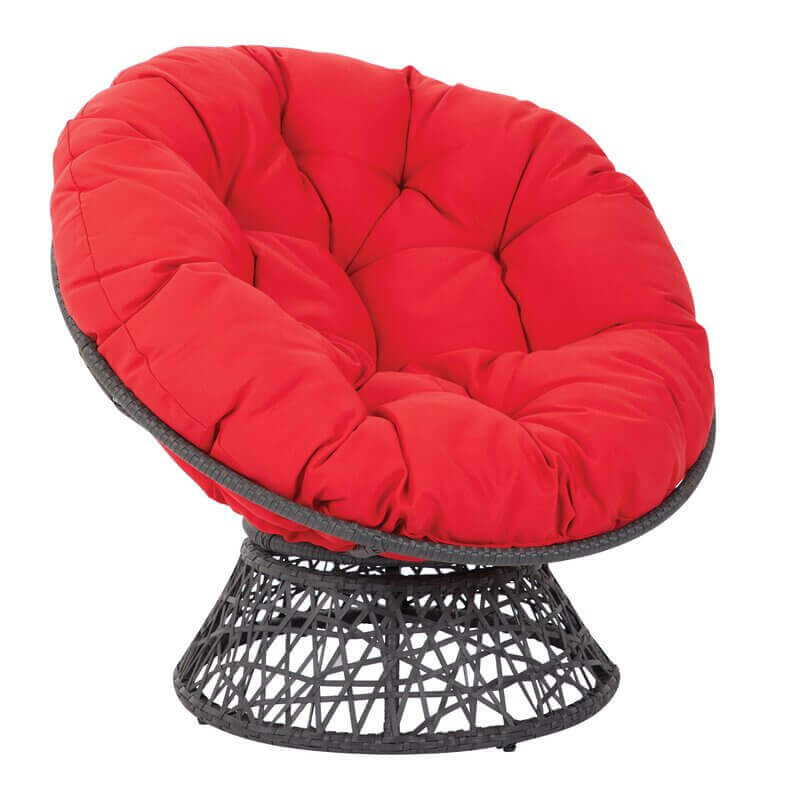Wide and cozy swivel chair with soft cushioning for luxurious seating experience